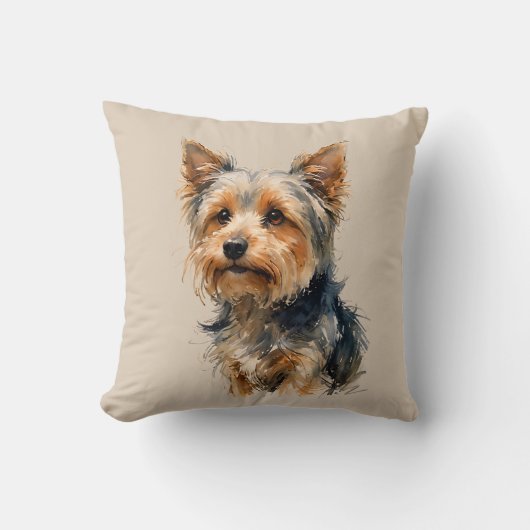 Yorkshire Terrier Dog Art Cushion クッション (正面)