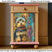 Yorkshire Terrier Dog Baroque Frame DY3L Decoupage 薄葉紙