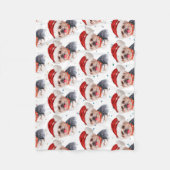 Yorkshire Terrier Dog Breed Christmas Stars フリースブランケット (正面)