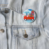 Yorkshire Terrier Dog Christmas Delivery Truck 缶バッジ (インサイチュ)