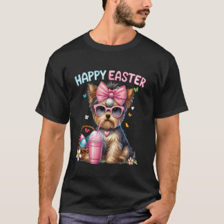 Yorkshire Terrier Dog Easter Bunny Women Kids Girl Tシャツ