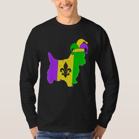 Yorkshire Terrier Dog Mardi Gras Carnival Funny Pu Tシャツ (正面)