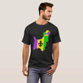 Yorkshire Terrier Dog Mardi Gras Carnival Funny Pu Tシャツ (正面フル)