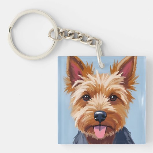 Yorkshire Terrier | Dog Portrait Painting キーホルダー (正面)