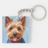 Yorkshire Terrier | Dog Portrait Painting キーホルダー (裏面)
