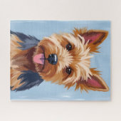 Yorkshire Terrier Dog Portrait Painting ジグソーパズル (横)