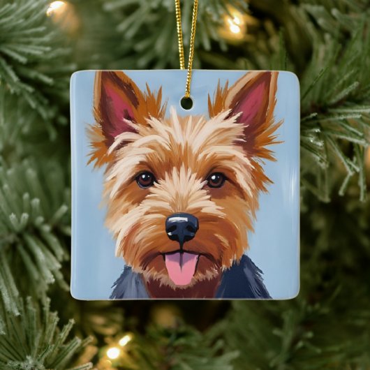 Yorkshire Terrier | Dog Portrait Painting セラミックオーナメント (ツリー)