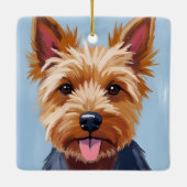 Yorkshire Terrier | Dog Portrait Painting セラミックオーナメント (裏面)