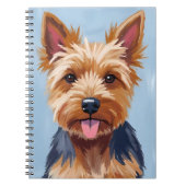 Yorkshire Terrier Dog Portrait Painting ノートブック (正面)