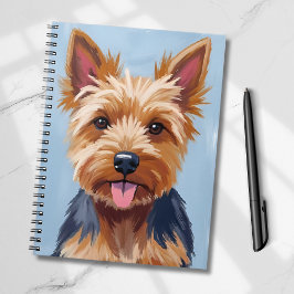 Yorkshire Terrier Dog Portrait Painting ノートブック