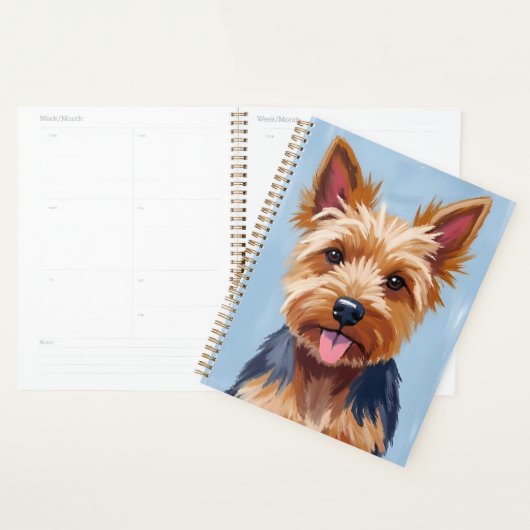 Yorkshire Terrier Dog Portrait Painting プランナー手帳 (ディスプレー)