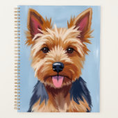 Yorkshire Terrier Dog Portrait Painting プランナー手帳 (正面)