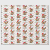Yorkshire Terrier Dog Santa Christmas ラッピングペーパー (フラット)