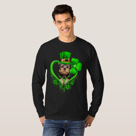 Yorkshire Terrier Dog St Patricks Day Lover Irish  Tシャツ (正面フル)