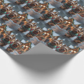 Yorkshire Terrier Dogs Christmas Snow Holiday ラッピングペーパー (角)