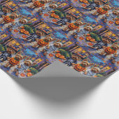 Yorkshire Terrier Dogs in Halloween Costumes ラッピングペーパー (角)