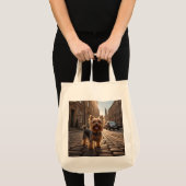 Yorkshire Terrier Elegant Grocery Tote Bag トートバッグ (正面(商品))