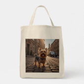 Yorkshire Terrier Elegant Grocery Tote Bag トートバッグ (裏面)