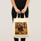 Yorkshire Terrier Elegant Grocery Tote Bag トートバッグ (正面(商品))