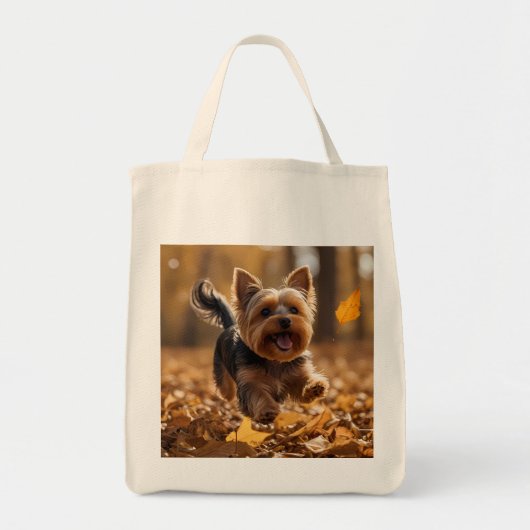 Yorkshire Terrier Elegant Grocery Tote Bag トートバッグ (正面)