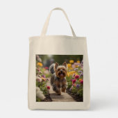 Yorkshire Terrier Elegant Grocery Tote Bag トートバッグ (裏面)