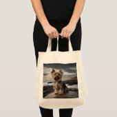 Yorkshire Terrier Elegant Grocery Tote Bag トートバッグ (正面(商品))