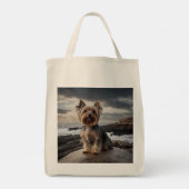 Yorkshire Terrier Elegant Grocery Tote Bag トートバッグ (裏面)