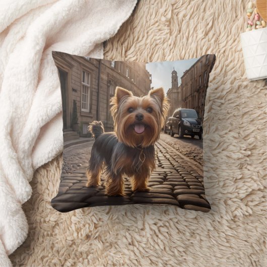 Yorkshire Terrier Elegant Throw Pillow クッション (ブランケット)