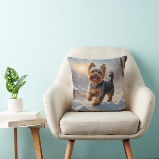 Yorkshire Terrier Elegant Throw Pillow クッション (椅子)