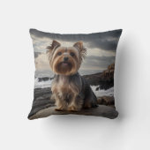 Yorkshire Terrier Elegant Throw Pillow クッション (裏面)