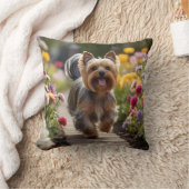 Yorkshire Terrier Elegant Throw Pillow クッション (ブランケット)