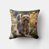 Yorkshire Terrier Elegant Throw Pillow クッション (裏面)