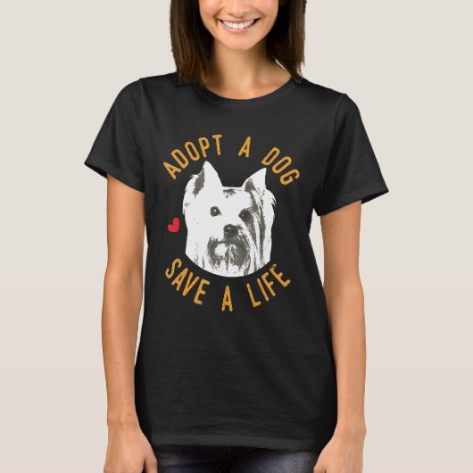 Yorkshire Terrier Gを救犬に救命する Tシャツ (正面)