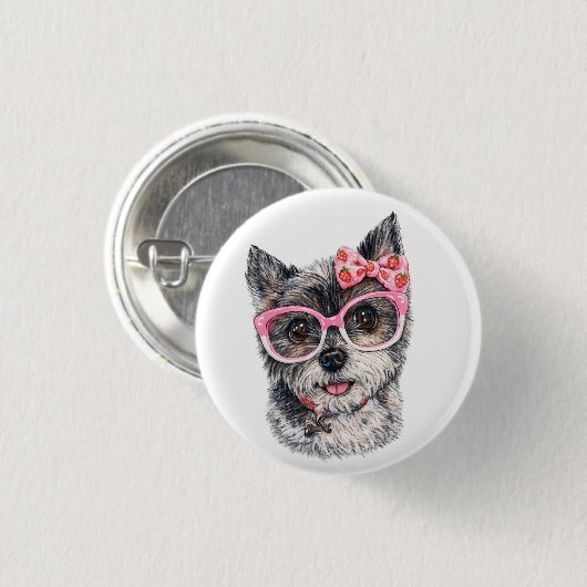 Yorkshire Terrier Gift for Dog Lovers 缶バッジ (正面&裏面)