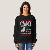 Yorkshire Terrier I Just 遊 Want  Guitarクリスマス スウェットシャツ (正面フル)