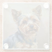 Yorkshire Terrier Impressionist Art Coaster ガラスコースター (裏面)