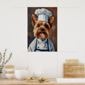 Yorkshire Terrier In Chefs Hat Poster, Pet Poster ポスター (キッチン)