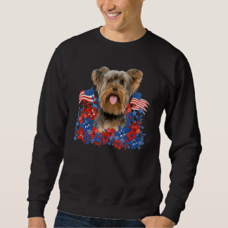 Yorkshire Terrier Independent Flowers Dog American スウェットシャツ