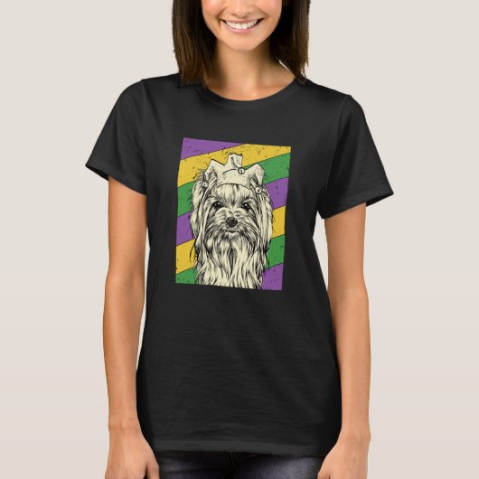 Yorkshire Terrier Jester Mardi Gras Dog Mom or Dad Tシャツ (正面)
