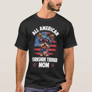 Yorkshire Terrier Mom 4th of July Merica Patriotic Tシャツ