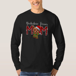 Yorkshire Terrier Mom Santa Plaid Dog Mom  Christm Tシャツ