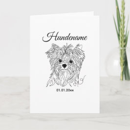 Yorkshire Terrier one line art custom dog photo カード