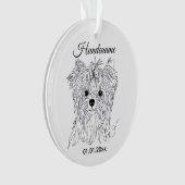 Yorkshire Terrier one line art customizable dog オーナメント (正面)