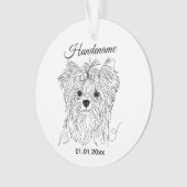 Yorkshire Terrier one line art customizable dog オーナメント (正面)