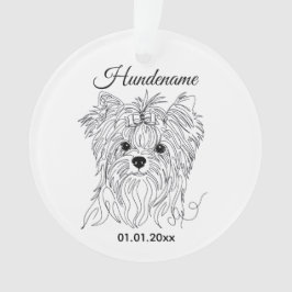 Yorkshire Terrier one line art customizable dog オーナメント