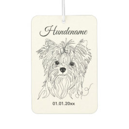 Yorkshire Terrier one line art customizable dog カーエアーフレッシュナー