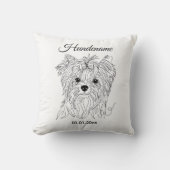 Yorkshire Terrier one line art customizable dog クッション (正面)