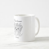 Yorkshire Terrier one line art customizable dog コーヒーマグカップ (正面右)