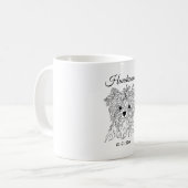 Yorkshire Terrier one line art customizable dog コーヒーマグカップ (正面左)