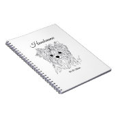 Yorkshire Terrier one line art customizable dog ノートブック (右側)